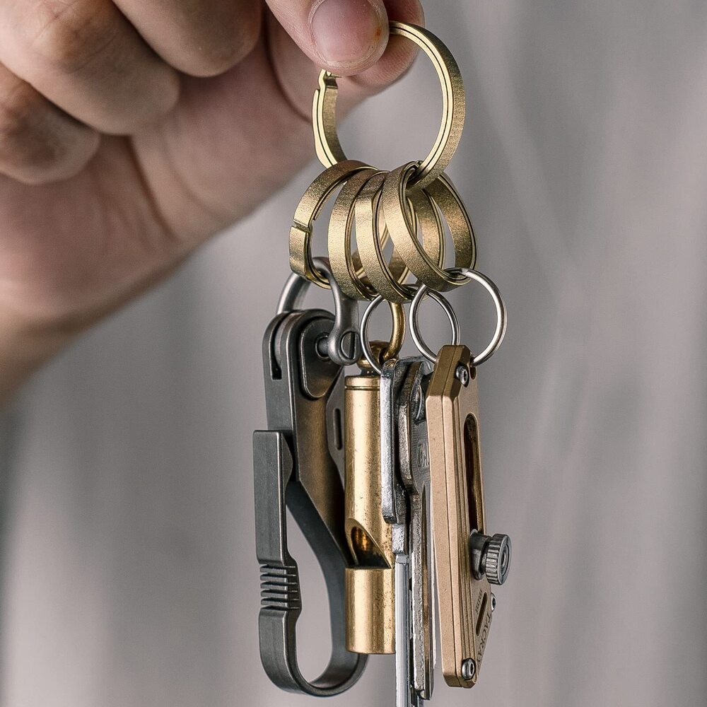 1877 Titanium Key Ring,Side Pushing Split Rings Kit for Keychains,Quick - Picture 4 of 7